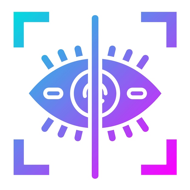 El icono vectorial del escáner ocular se puede utilizar para el conjunto de iconos de tecnología