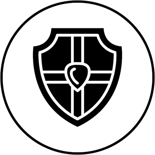 El icono vectorial del escudo antiguo se puede usar para el conjunto de iconos de la civilización antigua