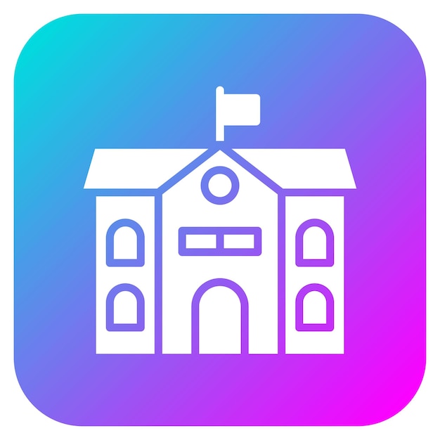 El icono vectorial de la escuela se puede utilizar para el conjunto de iconos de educación