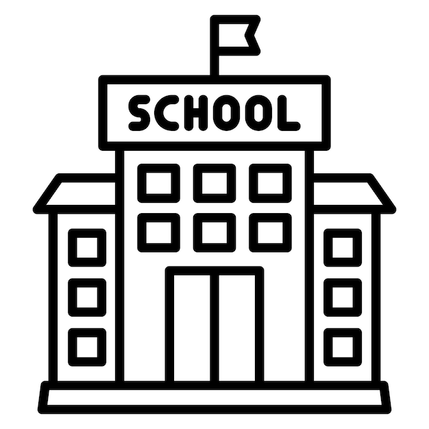 El icono vectorial de la escuela se puede utilizar para el conjunto de iconos de literatura