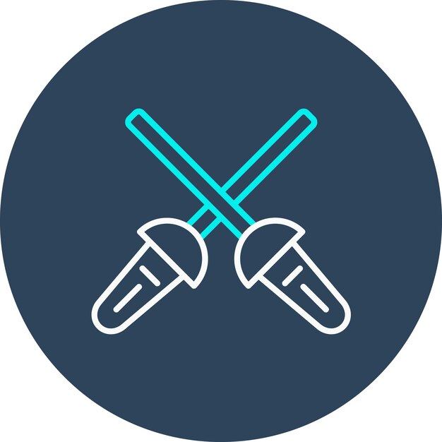 El icono vectorial de esgrima deportiva se puede usar para el conjunto de iconos deportivos