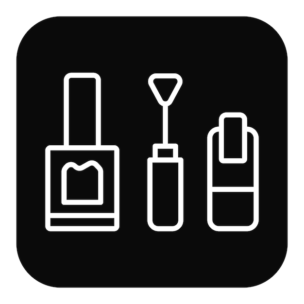 El icono vectorial del esmalte de uñas se puede usar para el conjunto de iconos del spa