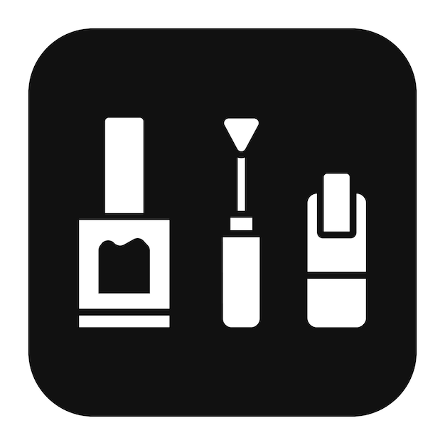 El icono vectorial del esmalte de uñas se puede usar para el conjunto de iconos del spa