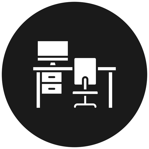 El icono vectorial del espacio de trabajo se puede utilizar para el conjunto de iconos de aprendizaje