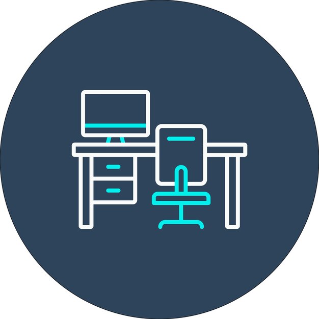 El icono vectorial del espacio de trabajo se puede utilizar para el conjunto de iconos de aprendizaje