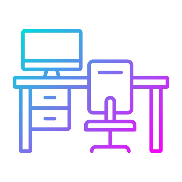 El icono vectorial del espacio de trabajo se puede utilizar para el conjunto de iconos de aprendizaje