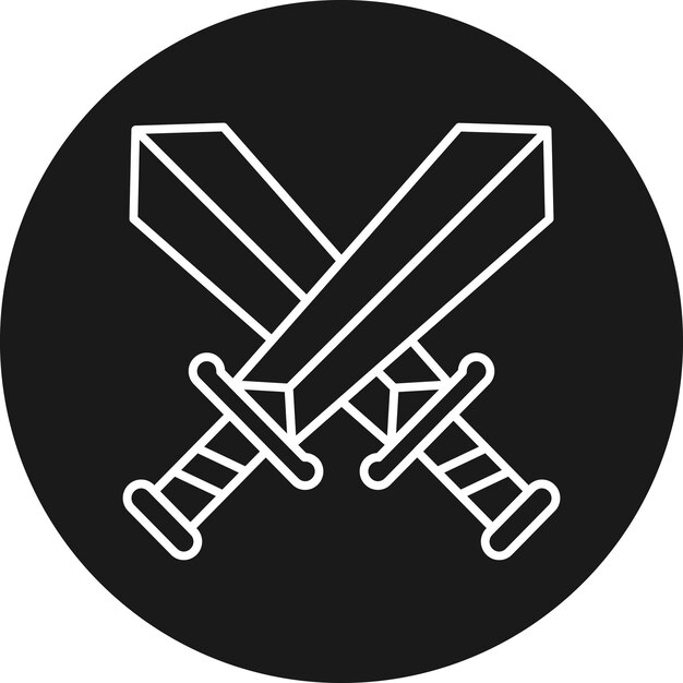 El icono vectorial de la espada del juego se puede usar para el conjunto de iconos del juego en línea