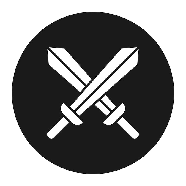 El icono vectorial de espadas se puede usar para el conjunto de iconos de juguetes para niños