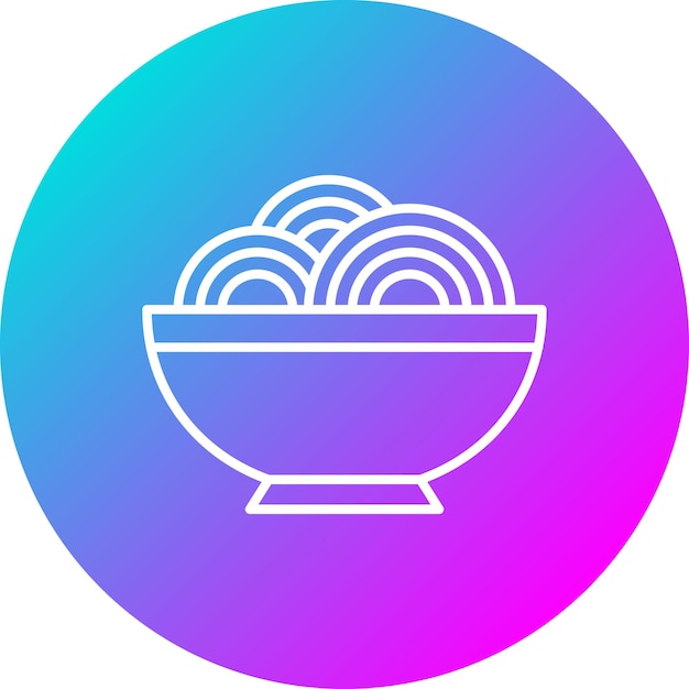 El icono vectorial de espagueti se puede usar para el conjunto de iconos de la mañana y el desayuno