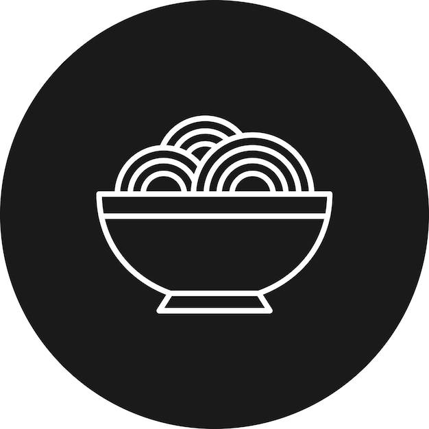 El icono vectorial de espagueti se puede usar para el conjunto de iconos de la mañana y el desayuno