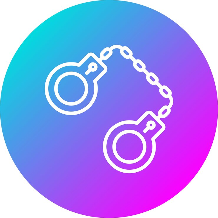Vector el icono vectorial de las esposas se puede usar para el conjunto de iconos de crimen y ley