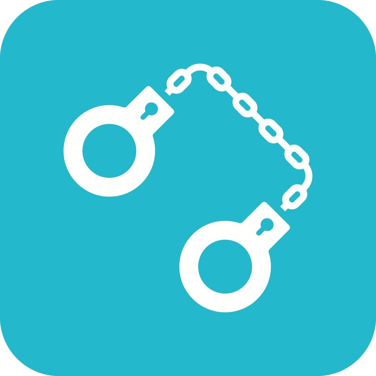 Vector el icono vectorial de las esposas se puede usar para el conjunto de iconos de crimen y ley