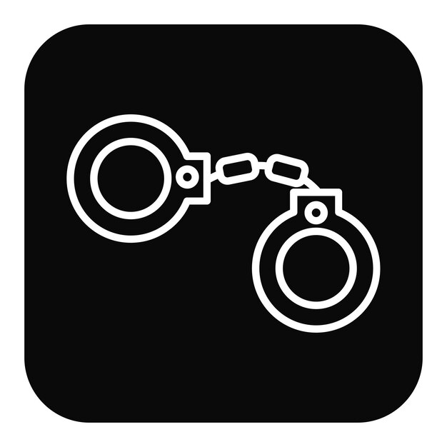 El icono vectorial de las esposas se puede usar para el conjunto de iconos de investigación criminal