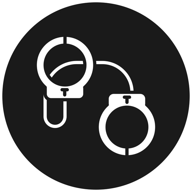 El icono vectorial de las esposas se puede usar para el conjunto de iconos de los Servicios de Emergencia