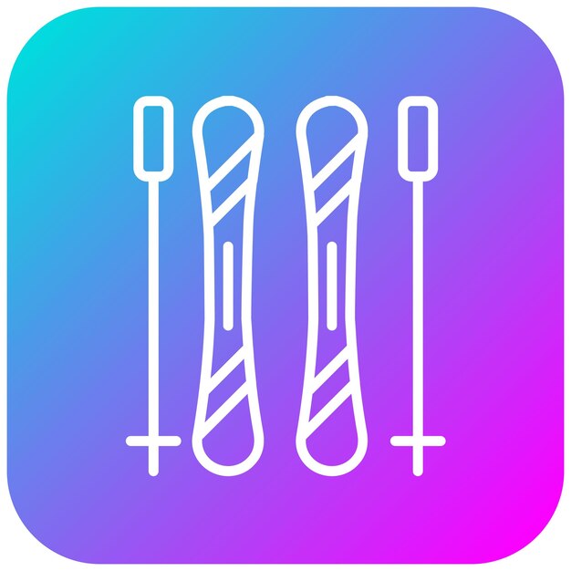 El icono vectorial de esquí se puede usar para el iconset de Dubai
