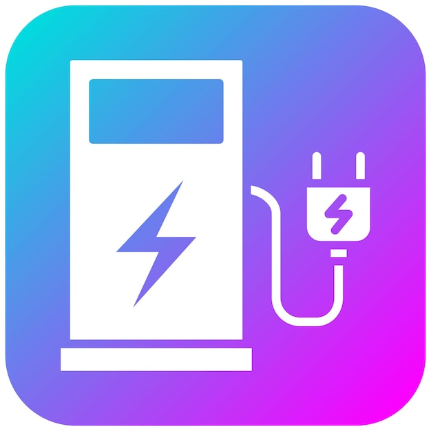 El icono vectorial de la estación de carga se puede utilizar para el conjunto de iconos de batería y energía