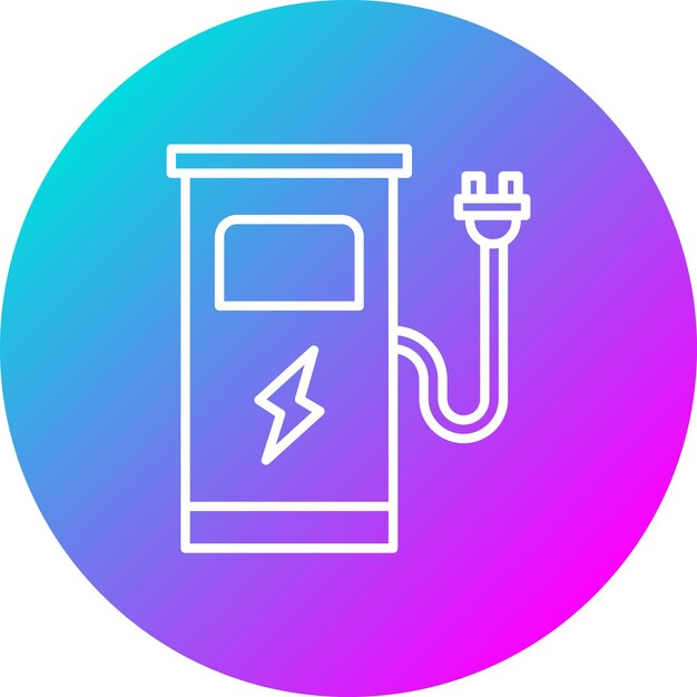 El icono vectorial de la estación de carga se puede utilizar para el conjunto de iconos de energía renovable