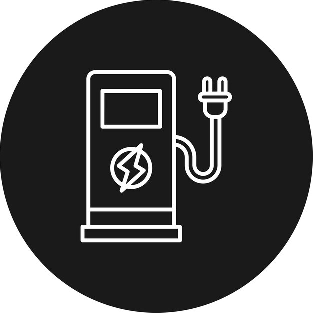 El icono vectorial de la estación de carga se puede utilizar para el conjunto de iconos de Smart City