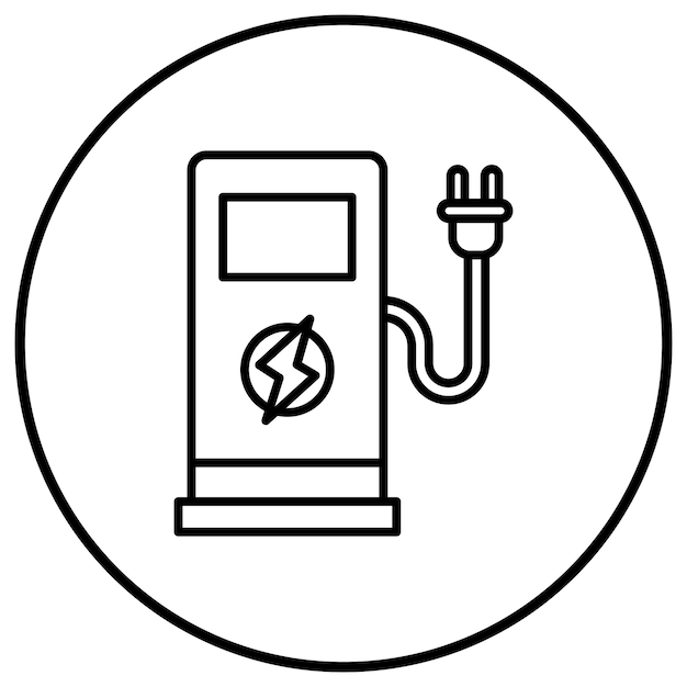 El icono vectorial de la estación de carga se puede utilizar para el conjunto de iconos de Smart City