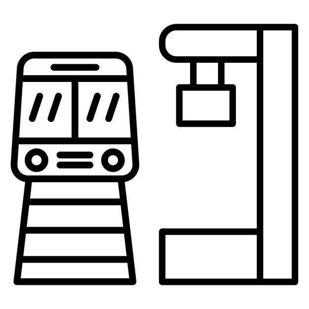 El icono vectorial de la estación ferroviaria se puede utilizar para el conjunto de iconos ferroviarios
