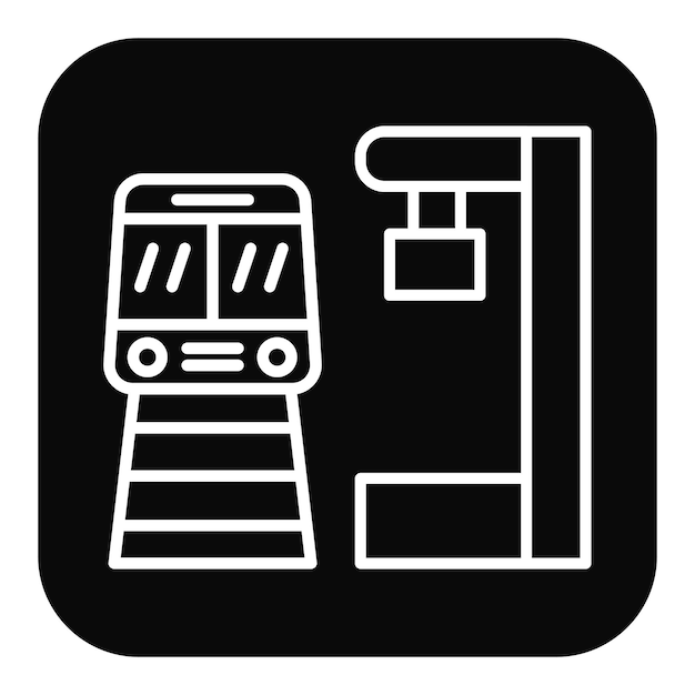 El icono vectorial de la estación ferroviaria se puede utilizar para el conjunto de iconos ferroviarios