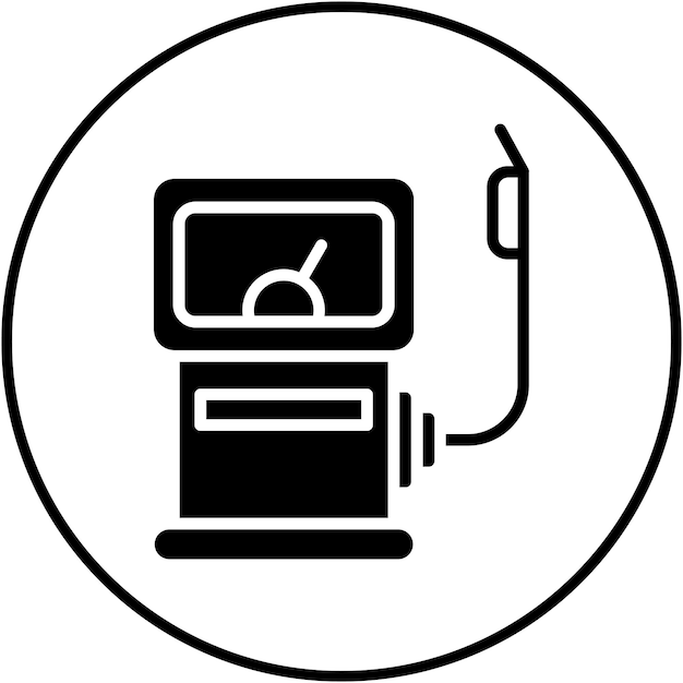 El icono vectorial de la estación de gasolina se puede utilizar para el conjunto de iconos de mapa y navegación