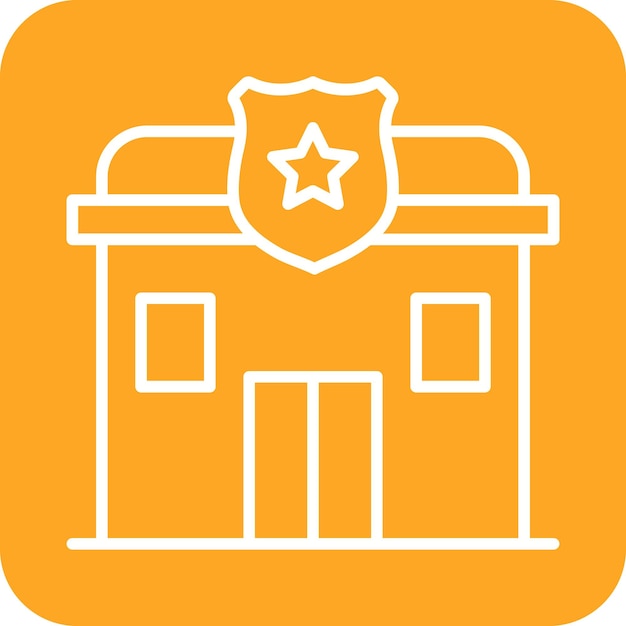 El icono vectorial de la estación de policía se puede usar para el conjunto de iconos de la policía