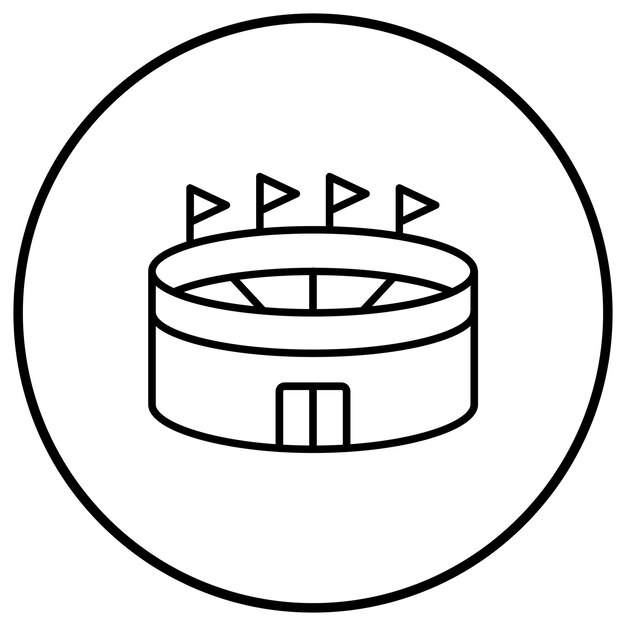 El icono vectorial del estadio se puede usar para el conjunto de iconos de atletismo