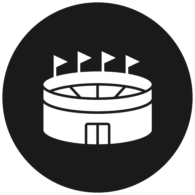 El icono vectorial del estadio se puede usar para el conjunto de iconos de atletismo