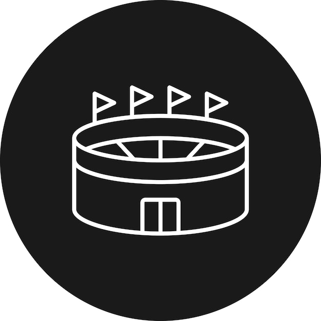 El icono vectorial del estadio se puede usar para el conjunto de iconos de atletismo