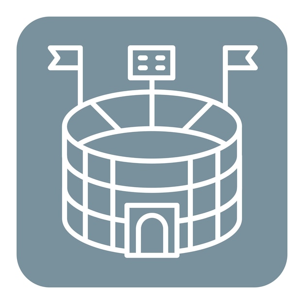 El icono vectorial del estadio se puede usar para el conjunto de iconos de fútbol