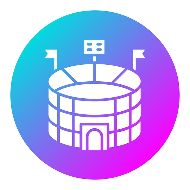 El icono vectorial del estadio se puede usar para el conjunto de iconos de fútbol