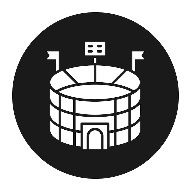 El icono vectorial del estadio se puede usar para el conjunto de iconos de fútbol