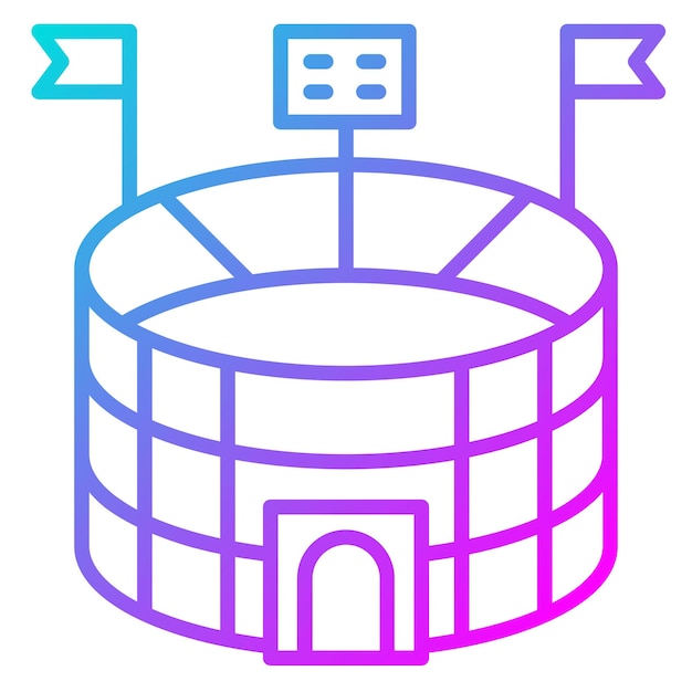 El icono vectorial del estadio se puede usar para el conjunto de iconos de fútbol