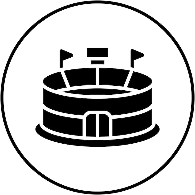 El icono vectorial del estadio se puede usar para el conjunto de iconos de los Juegos Olímpicos