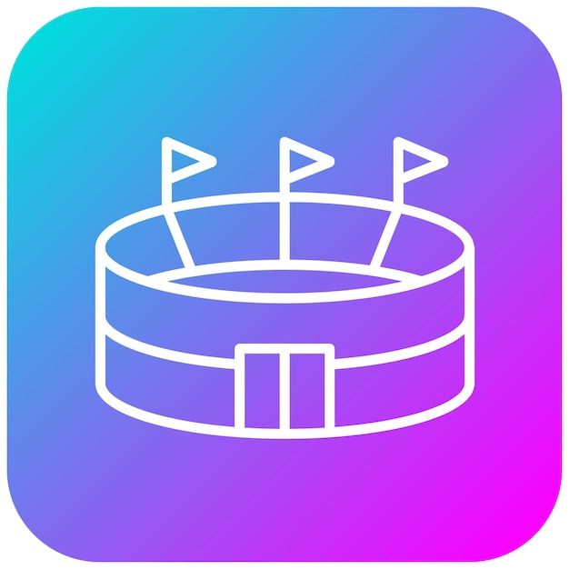 El icono vectorial del estadio de rugby se puede usar para el conjunto de iconos de rugby