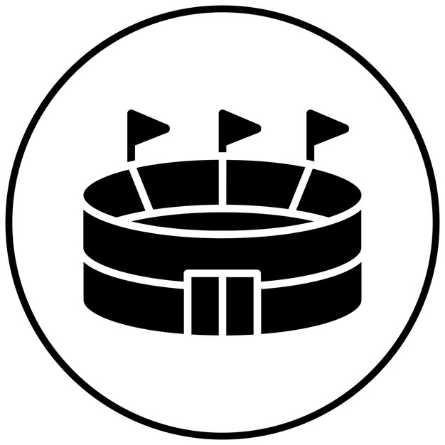 El icono vectorial del estadio de rugby se puede usar para el conjunto de iconos de rugby