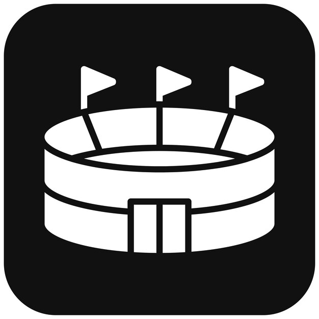 El icono vectorial del estadio de rugby se puede usar para el conjunto de iconos de rugby