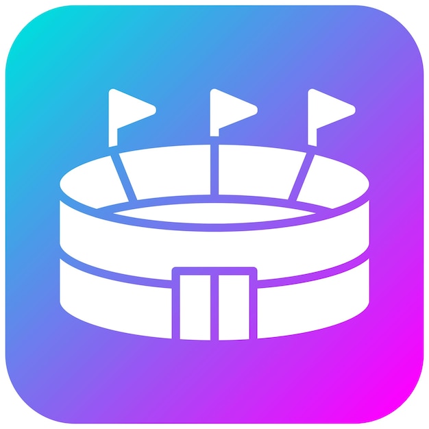 El icono vectorial del estadio de rugby se puede usar para el conjunto de iconos de rugby