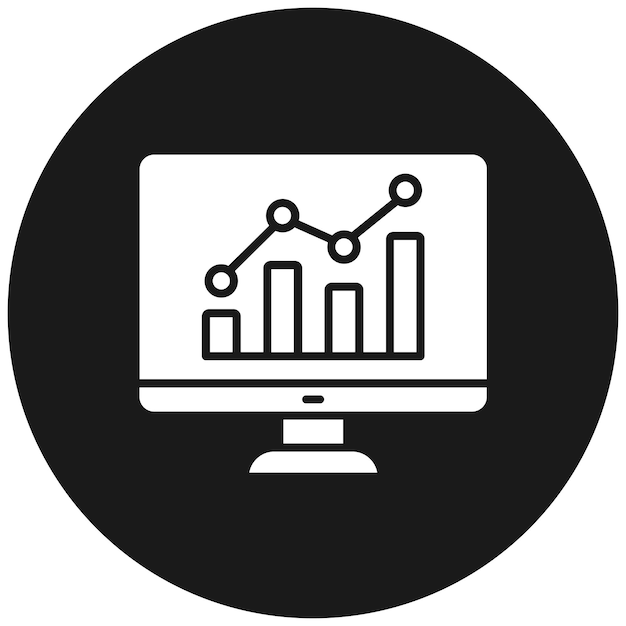 El icono vectorial de estadísticas en línea se puede utilizar para el conjunto de iconos de Economía Empresarial