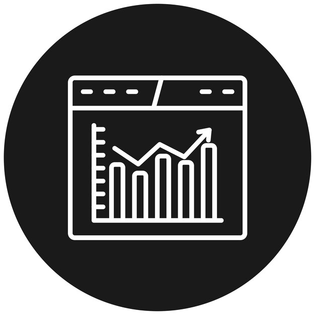 El icono vectorial de estadísticas del sitio web se puede utilizar para el conjunto de iconos de infografías