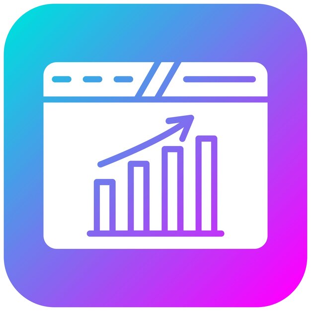 El icono vectorial de estadísticas del sitio web se puede utilizar para el conjunto de iconos de marketing web