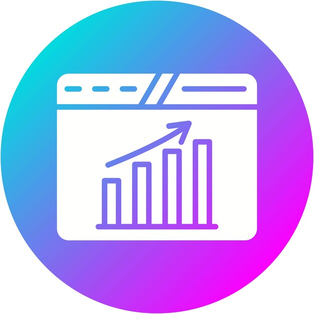 El icono vectorial de estadísticas del sitio web se puede utilizar para el conjunto de iconos de marketing web