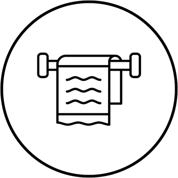 El icono vectorial del estante de toallas se puede utilizar para el conjunto de iconos de artículos para el hogar