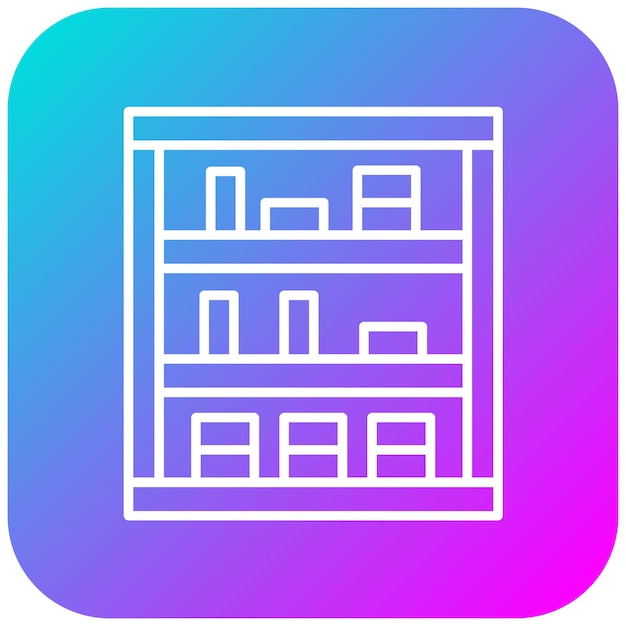 El icono vectorial de la estantería se puede usar para el conjunto de iconos de artículos para el hogar