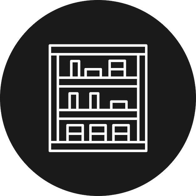 El icono vectorial de la estantería se puede usar para el conjunto de iconos de artículos para el hogar