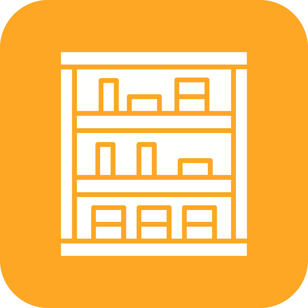 El icono vectorial de la estantería se puede usar para el conjunto de iconos de artículos para el hogar