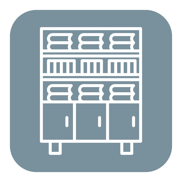 El icono vectorial de la estantería se puede usar para el conjunto de iconos de literatura