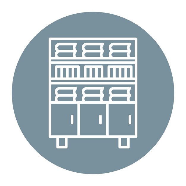 El icono vectorial de la estantería se puede usar para el conjunto de iconos de literatura