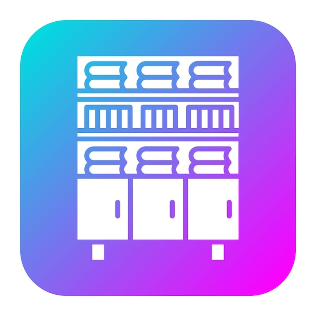 El icono vectorial de la estantería se puede usar para el conjunto de iconos de literatura